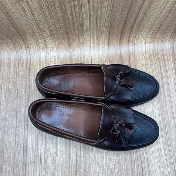 Allen Edmonds Nashua Leather Tassel Loafers Black Brown Slip On Dress Men's 9 3E - Picture 8 of 9